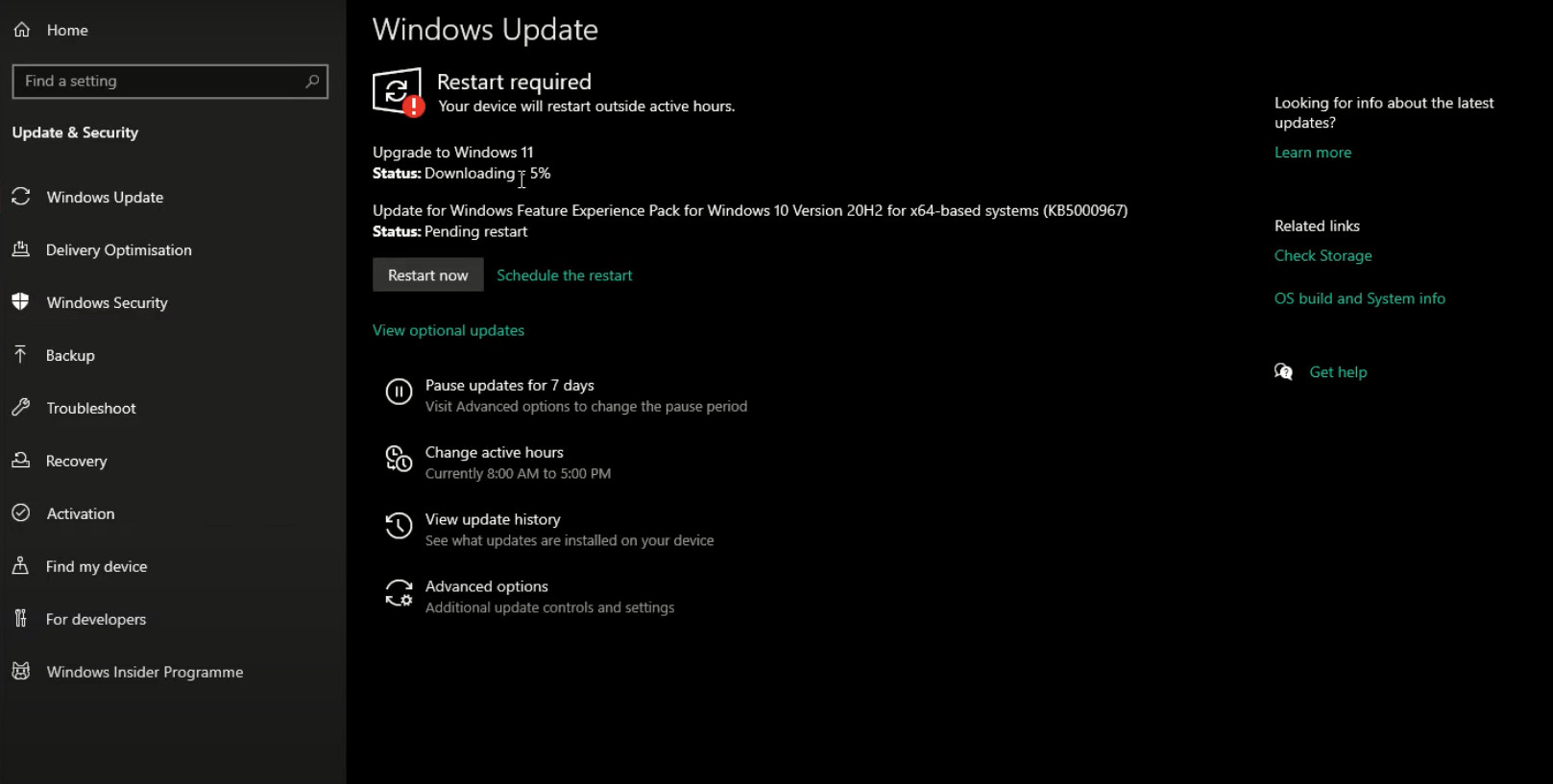 Windows 11 Update Not Showing in Settings
